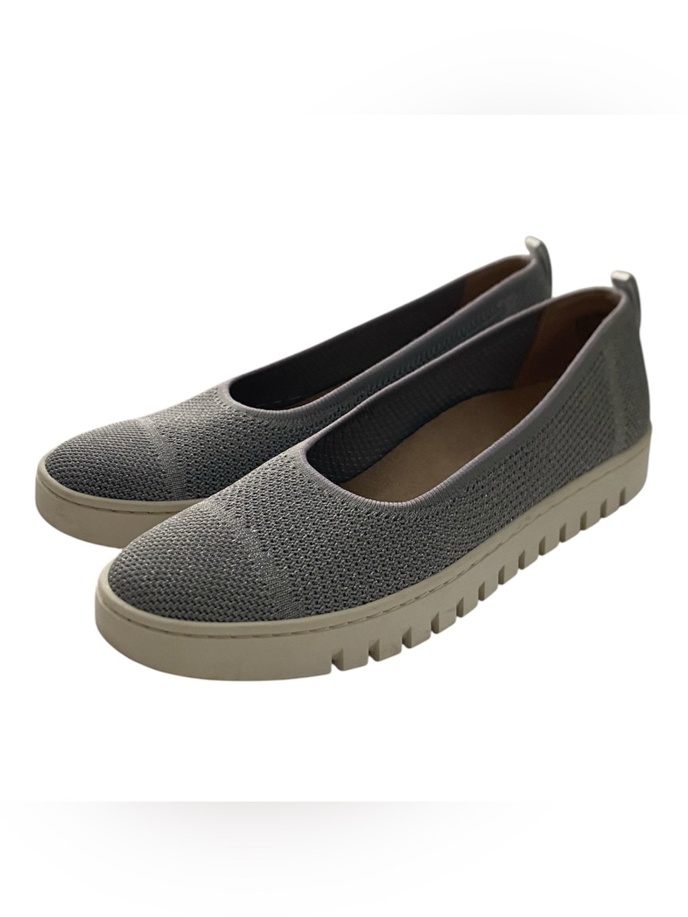 Vionic Uptown Skimmer Grey Knit Slip On Shoes Size 8 Grey